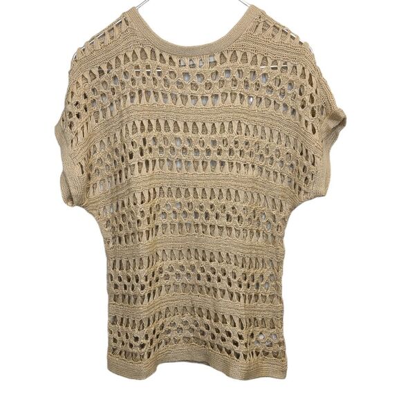 Forever 21 Beige Crochet Knit Pullover Top S - Picture 3 of 15